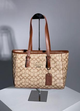 Женская вместительная коричневая сумка с ручками coach 🆕 большая сумка4 фото