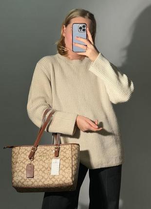 Женская вместительная коричневая сумка с ручками coach 🆕 большая сумка2 фото