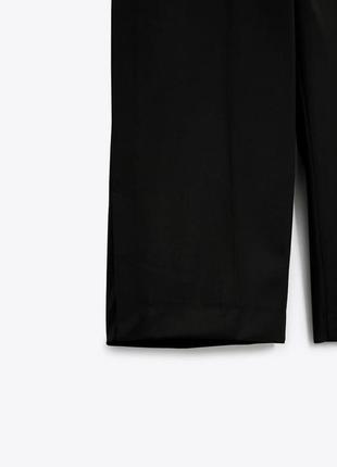 Черные ровные брюки полной длины с боковыми клапанами  zara - s, m, l7 фото