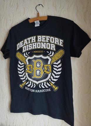 Крута футболка мерч панк рок хардкор  death before dishonor від gildan бкз швів по боках