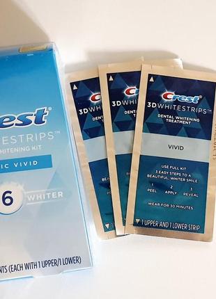 Crest 3d whitestrips classic vivid (сша) leveles ⑥ whiter отбеливающие полоски поштучно