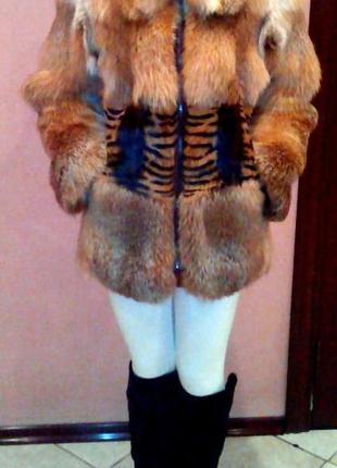 Шуба из меха лисы тисменница стильная лёгенькая-фабричная