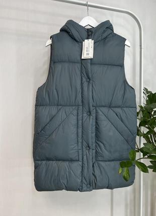 Теплий жилет zara подовжений, жилетка безрукавка