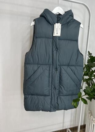 Теплий жилет zara подовжений, жилетка безрукавка