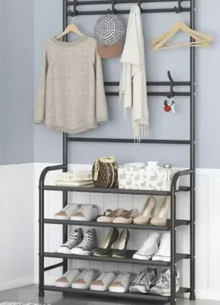 Універсальний вішак для одягу new simple floor clothes rack size 60x29.5x151 см4 фото