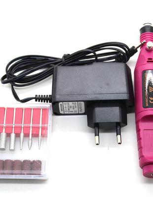 Машинка для полировки ногтей маникюра педикюра фрезер mm 300 pink