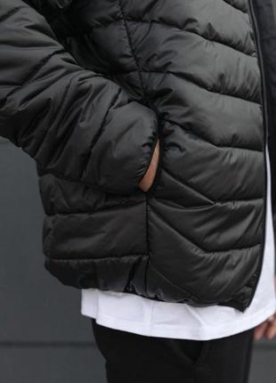 Мужская куртка adidas черная короткая весенняя осення до -3*с с капюшоном | ветровка адидас демисезонная4 фото