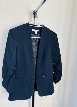 Супер цена !!! распродажа! приталенный жакет/синий пиджак с длинным рукавом h&m4 фото