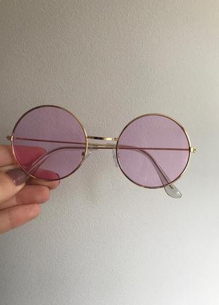 Стильные круглые фиолетовые солнцезащитные очки, хит сезона, бестселлер3 фото