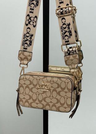 Женская маленькая сумка с широким ремнем через плечо coach 🆕 кросс боди