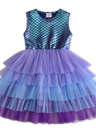 Дитяча карнавальна сукня для дівчинки русалочки аріель з спідницею пачкою, принцеси зріст 150
