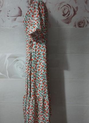 Натуральне плаття на запах для вагітних у дрібну квіточку5 фото