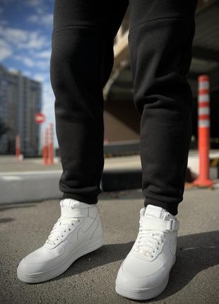 Зимові спортивні штани adidas з начосом чорні теплі/штани адідас на зиму на флісі чорного кольору2 фото