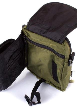 Чоловіча спортивна сумка чорна з оливковим onepolar w3088-green7 фото