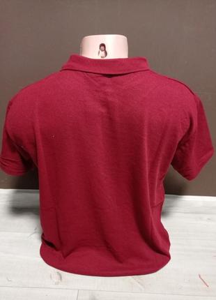 Мужская футболка поло турция знак 40-50 размеры 100% хлопок бордо2 фото