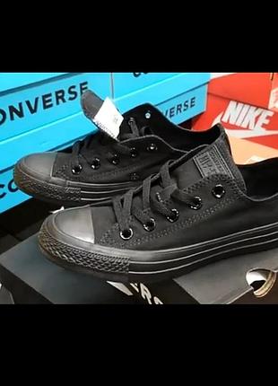 Кеды низкие черные converse all star ox black mono