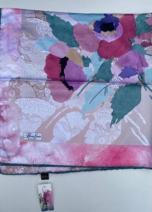 Нежный шелковый весенний платок/платок 🤍2 фото