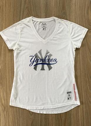 Женская оригинальная футболка с принтом oakley new york yankees