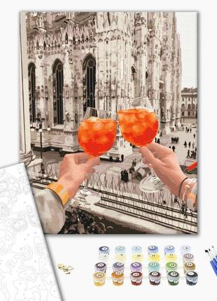 Картина по номерам 40х50 на деревянном подрамнике "бокалы дуомо © _miss_maleficient_" bs53065