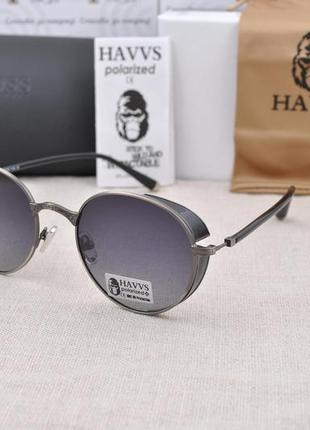 Фирменные солнцезащитные очки  havvs polarized hv68009 круглые с боковой шорой