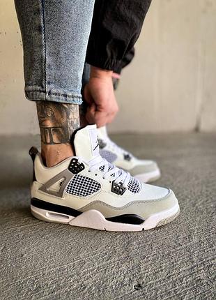 Кроссовки nike air jordan 4 retro "military black"(топ качество)