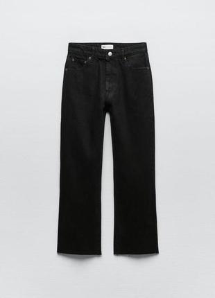 Черные прямые джинсы trf с высокой посадкой zara - 36