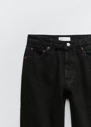 Черные прямые джинсы trf с высокой посадкой zara - 363 фото