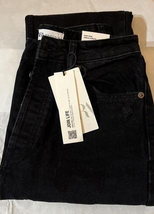 Черные прямые джинсы trf с высокой посадкой zara - 364 фото