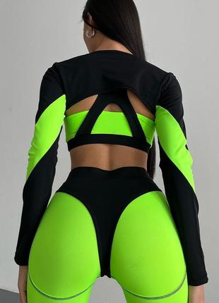 Пушап лосіни для спорту, фітнес лосини з ефектом трусиків бікіні, спортивні жіночі...