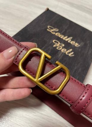 Шкіряний жіночий ремінь в стилі valentino