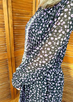 Sale🔥 шифоновое элегантное платье h&m в цветочек   р.l/xl7 фото