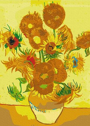 Картина по номерам 40х50 на деревянном подрамнике "подсолнухи. репродукция" bs8028