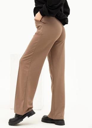 Серые широкие брюки со стрелками5 фото