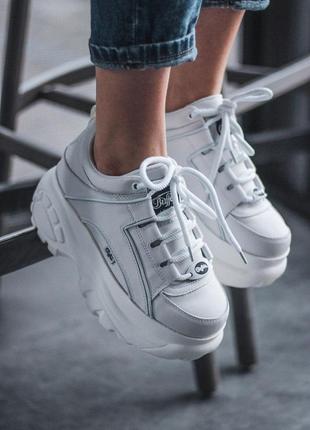 Шикарні жіночі кросівки на платформі buffalo london white 😍 (весна/ літо/ осінь)4 фото