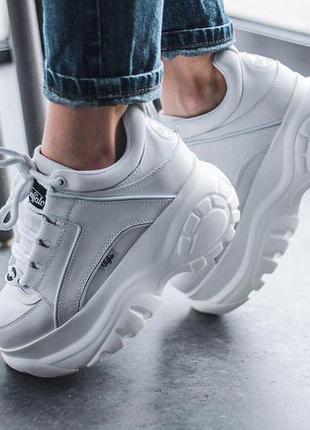 Шикарні жіночі кросівки на платформі buffalo london white 😍 (весна/ літо/ осінь)10 фото