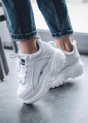 Шикарні жіночі кросівки на платформі buffalo london white 😍 (весна/ літо/ осінь)7 фото