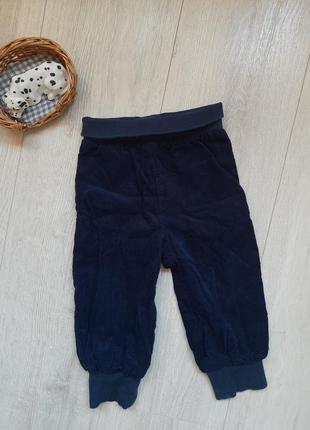 Вельветовые синие брюки на подкладке для мальчика теплые friends1 фото