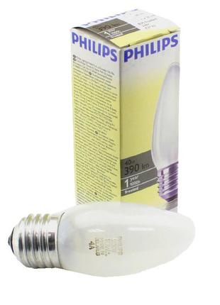 Лампа накаливания philips 40w e27 свеча матовая