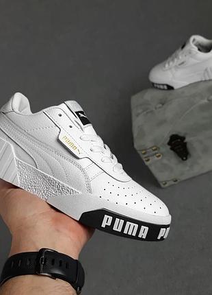 Кроссовки puma cali белые с чёрным