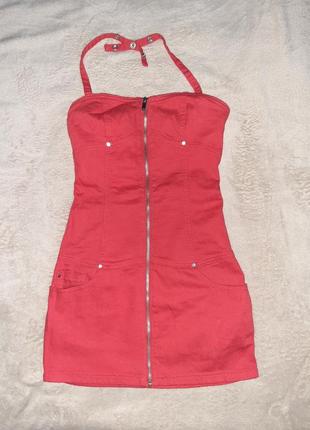 Сукня джинсова, міні, тканина стрейчевий джинс, м'який, розмір хs - s.