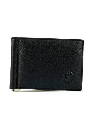 Кожаный зажим для денег h.t leather 168-25a черный