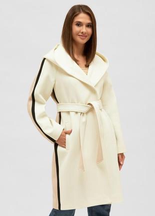 Пальто жіноче з капюшоном з еко-кашеміру