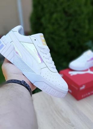 Кроссовки puma cali белые с перламутром