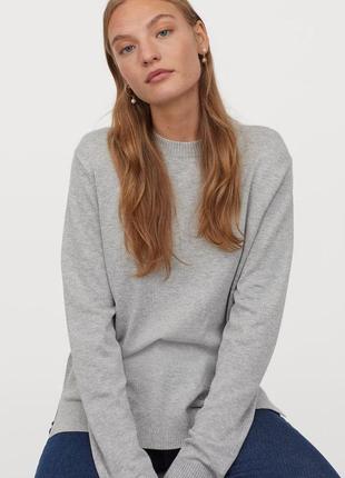 Джемпер тонкой вязки, серый свитер, h&m 6