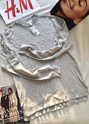 Джемпер тонкой вязки, серый свитер, h&m 7