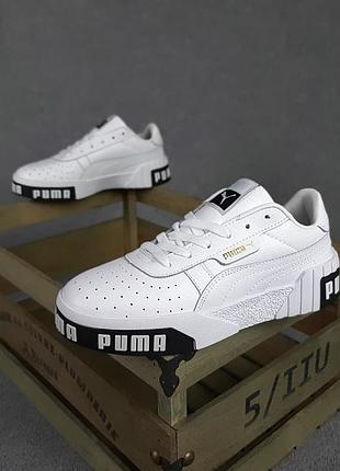 Кроссовки puma cali белые с чёрным