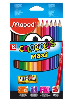 Карандаши цветные zibi color peps maxi 12 цв. (mp.834010)1 фото