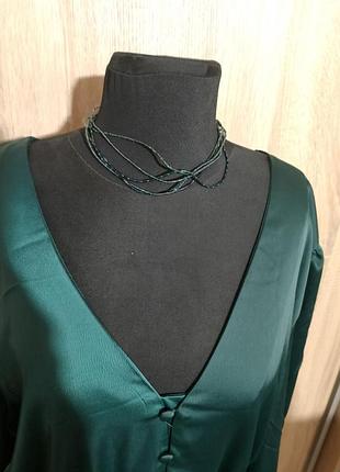 Блестящий многорядный чокер ожерелье цвета бензин из стекляруса и бисера