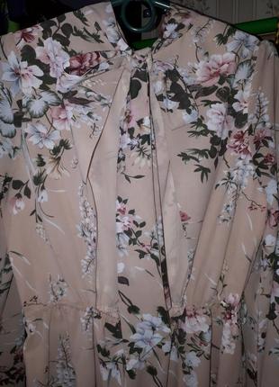 Платье шифоновое в цветочный принт4 фото