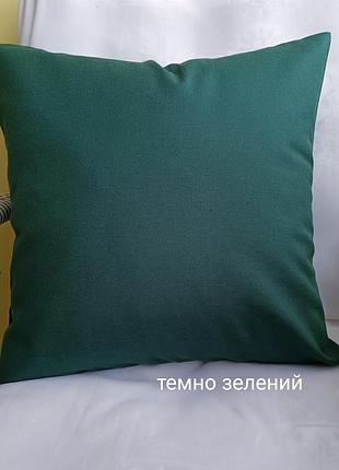 Декоративная наволочка 40*40 темно зеленый изумрудный цвет для декора интерьера, чехлы на подушки